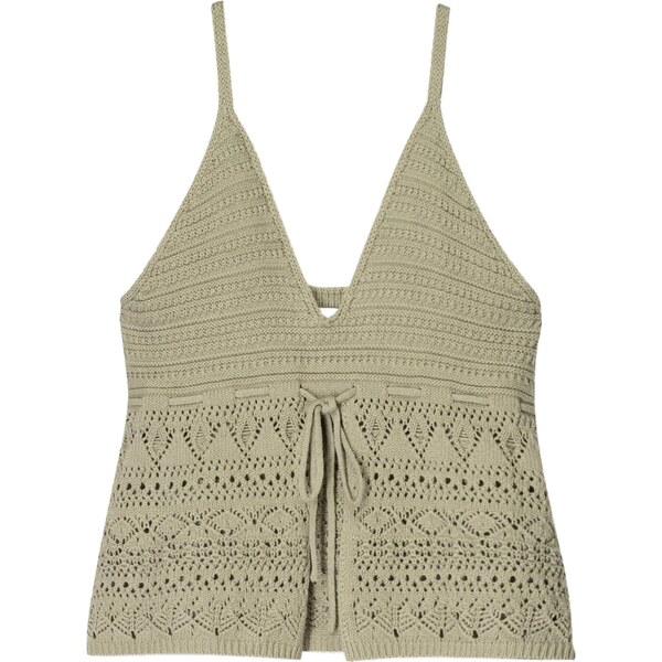 Bershka Vyšívaný top tmavobéžová 65979591