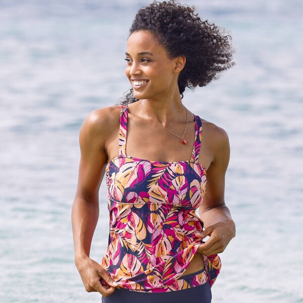 Plavkový tankiny top Baracoa s potlačou pre ženy po operácii prsníka 63340226