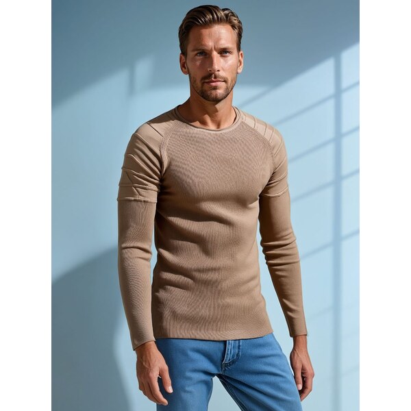 Dstreet Módny béžový pánsky sveter 63341830