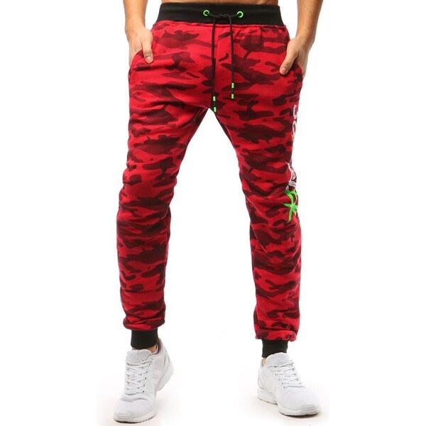 Dstreet Červené maskáčové tepláky s potlačou 63342300