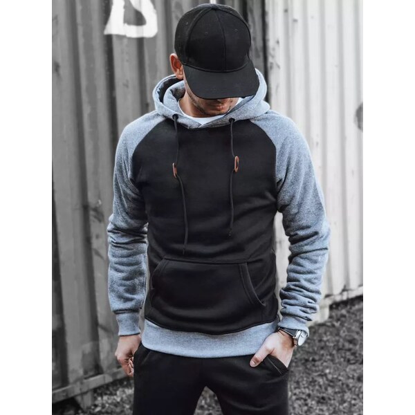 Dstreet Čierna mikina s raglanovými rukávmi 63342842