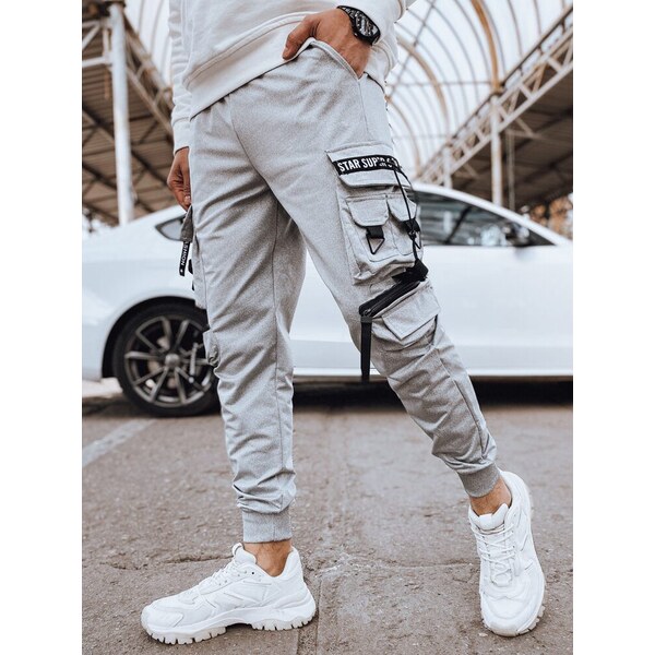 Dstreet Trendy sivé joggery s vreckami 63343116