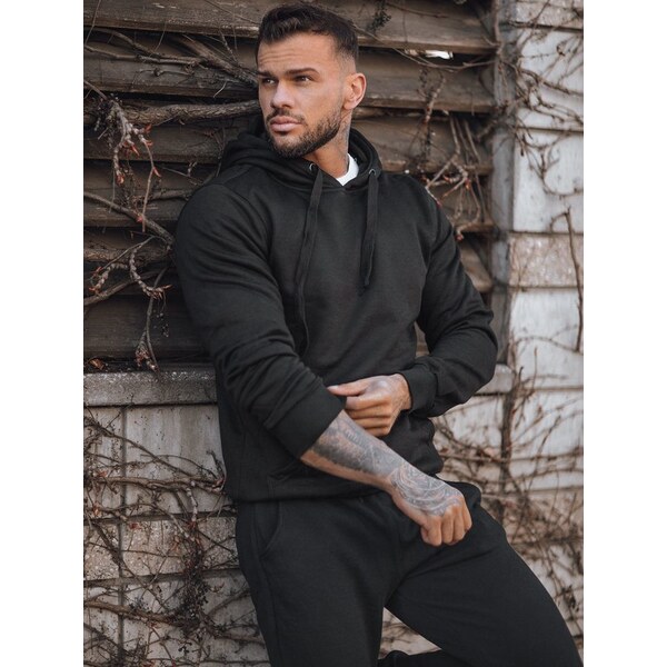 Dstreet Pohodlná tepláková súprava pre pánov čierna 63343114
