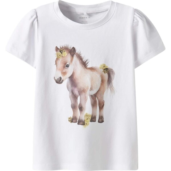 NAME IT Tričko NMFHani hnedá / žltá / biela 63344232