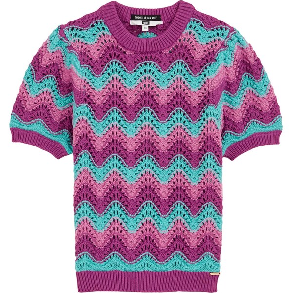 WE Fashion Sveter tyrkysová / fialová / svetlofialová 63344785