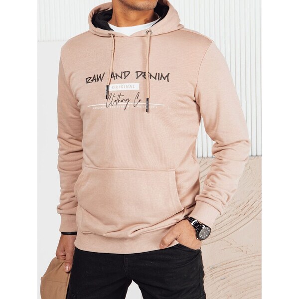 Dstreet Trendy béžová pánska mikina s nápisom 63345935