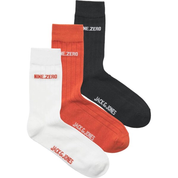 JACK & JONES Ponožky jasne červená / čierna / biela 63347933