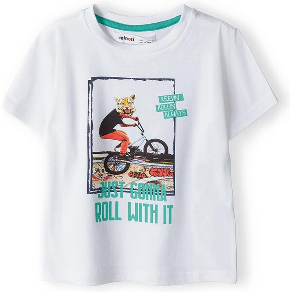 MINOTI Tričko nefritová / tmavooranžová / čierna / biela 63347942