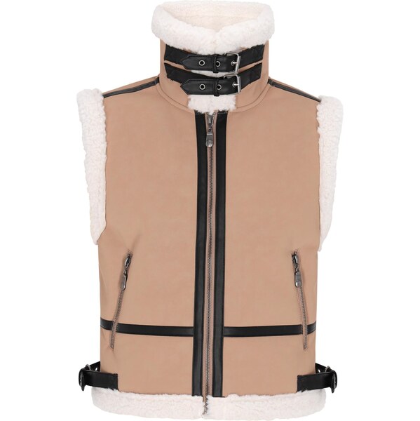 DreiMaster Vintage Vesta farba ťavej srsti / čierna / biela 63347190