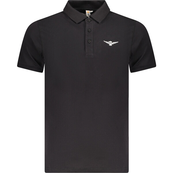 ACCADEMIA MILITARE Čierne pánske polo tričko s krátkym rukávom 64709769