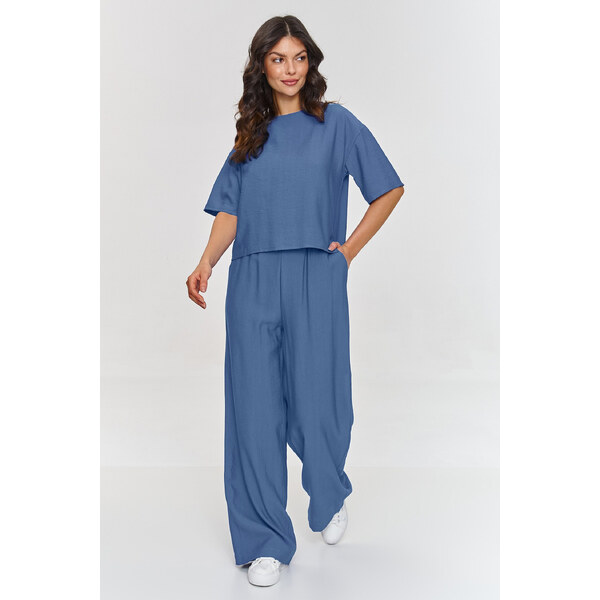 Makadamia Elegantný set so širokými nohavicami M881 | blue jeans M881 63355930