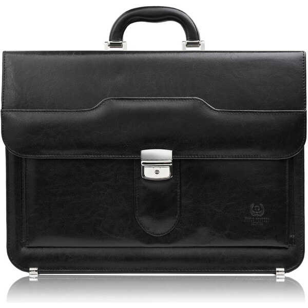 Paolo Peruzzi Pánska kožená aktovka na ruku a rameno | čierna S-45-BL 63369067