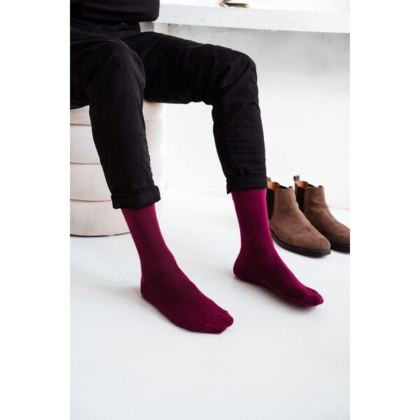 Elegantné bordové pánske ponožky 63374025