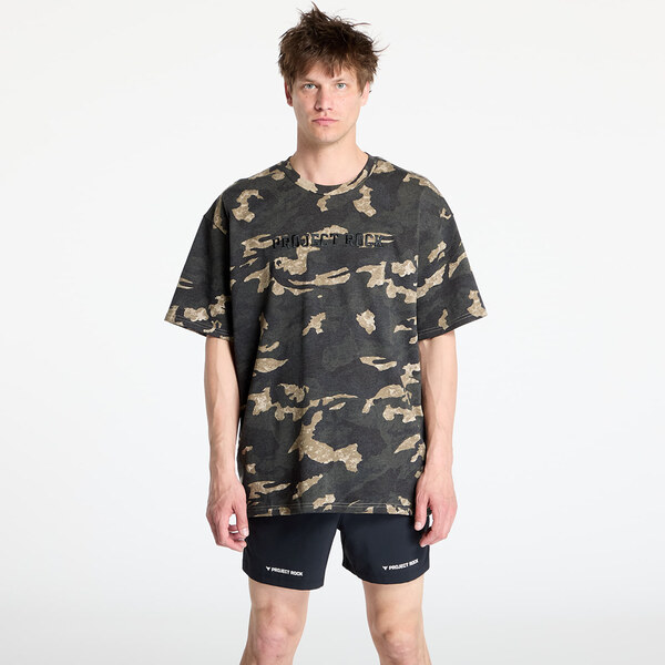 Tričko Under Armour Project Rock All Over Print T-shirt Grey/ Green M 63372629