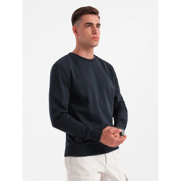 Ombre Clothing Základná bavlnená pánska mikina v čiernej farbe V9 om 63373829