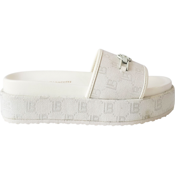 Šľapky na platforme Laura Biagiotti Calf White 63375252