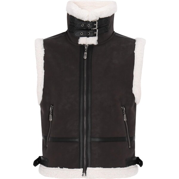 DreiMaster Vintage Vesta tmavohnedá / biela 64110149