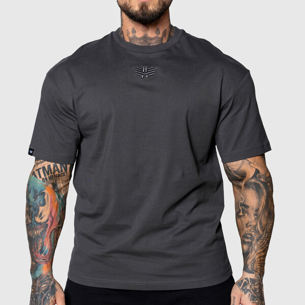 Oversized tričko Iron Aesthetics 3D, sivé 63390040