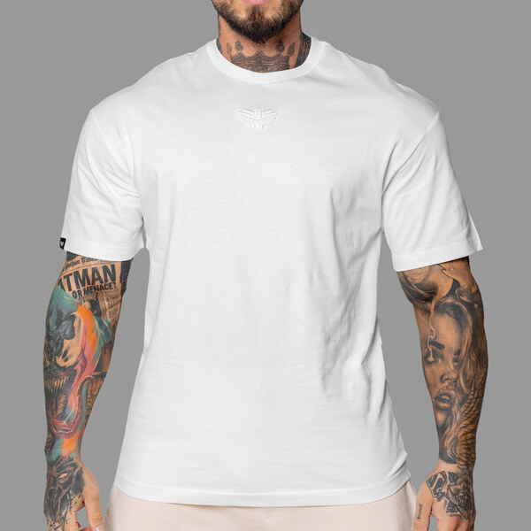 Oversized tričko Iron Aesthetics 3D, biele 63390039