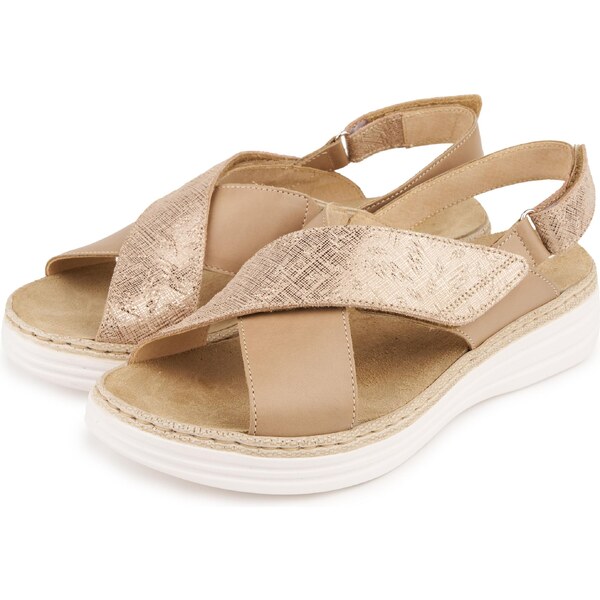 Vlnka Dámske kožené sandále Danka zlatá veľkosti obuvi - dospelí 36 63395157