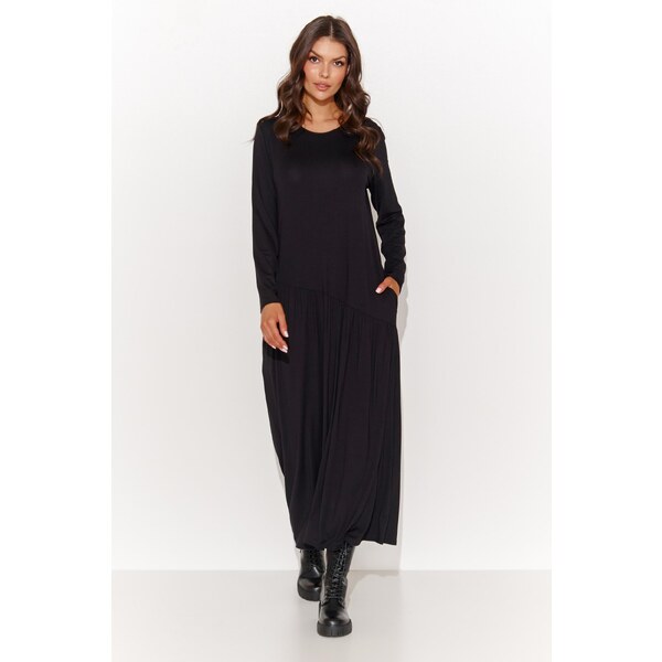 Numinou Viskózové maxi šaty NU456 | čierna NU456 63395523