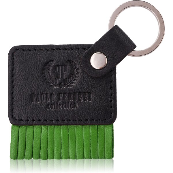 PAOLO PERUZZI Kožená kľúčenka T-88-BL/GE | zelená T-88-BL/GE 63395589