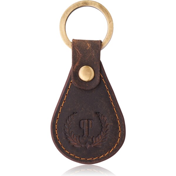 PAOLO PERUZZI Kožená kľúčenka T-85-HBR | hnedá T-85-HBR 63395604
