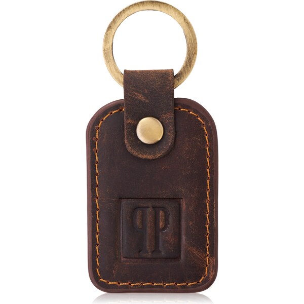 PAOLO PERUZZI Kožená kľúčenka T-86-HBR | hnedá T-86-HBR 63395613