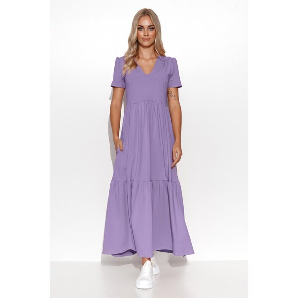 Makadamia Maxi šaty M549 | fialová M549 63395628
