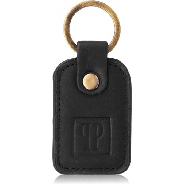 PAOLO PERUZZI Kožená kľúčenka T-86-HBL | čierna T-86-HBL 63395629
