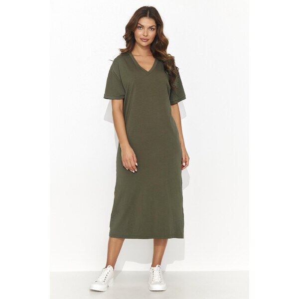 Numinou Dámske šaty po kolená NU467 | khaki NU467 63395645