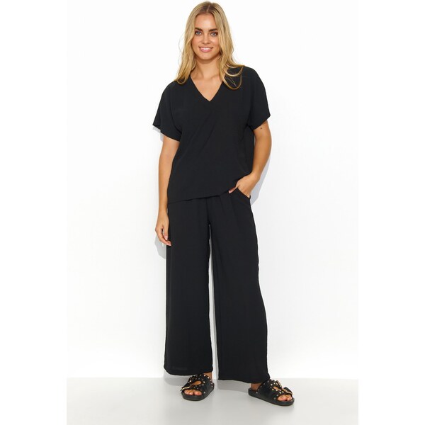 Makadamia Dámska súprava so širokými nohavicami M831 | čierna M831 63395688