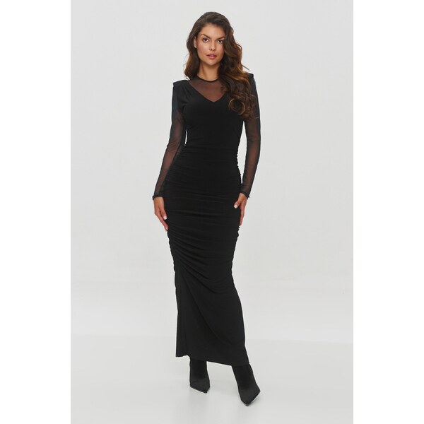 Makadamia Priliehavé dlhé šaty M853 | čierna M853 63395909