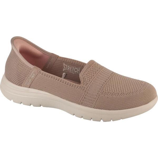 Béžové taupe dámske nazúvacie tenisky Skechers Slip-Ins On The Go Flex 63395991