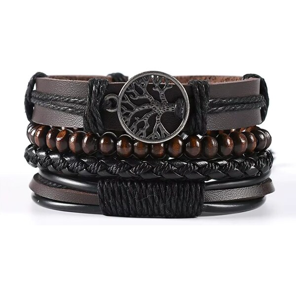 Hnedý kombinovateľný náramok so stromom 65638751