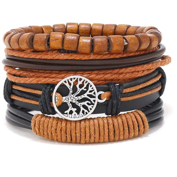 Kombinovateľný svetlohnedý náramok so stromom 65764955