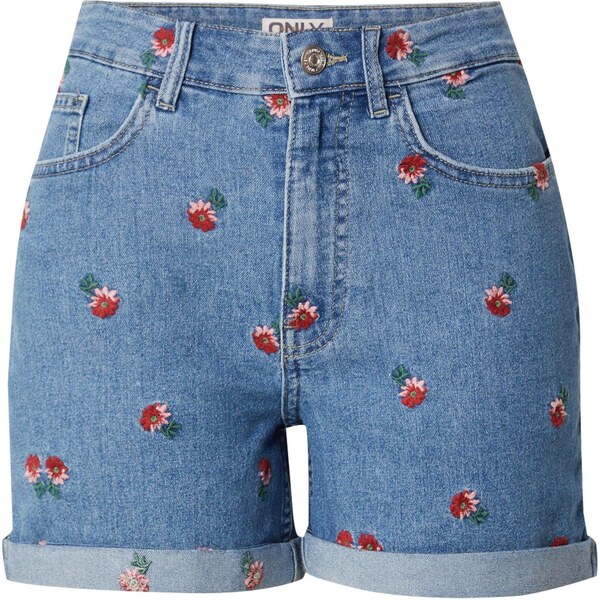 ONLY Džínsy ONLHUSH modrá denim / tmavozelená / červená 63400685