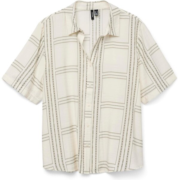 VERO MODA Blúzka VMJOSIE BERTA olivová / biela 65875405