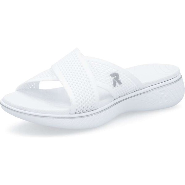 Dámske šľapky RIEKER V2105-80 biela S5 63404817