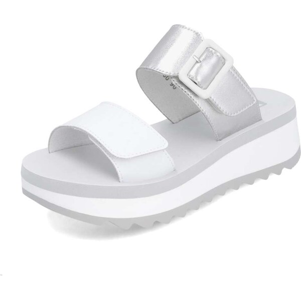 Dámske šľapky RIEKER W3050-90 biela S5 63404818