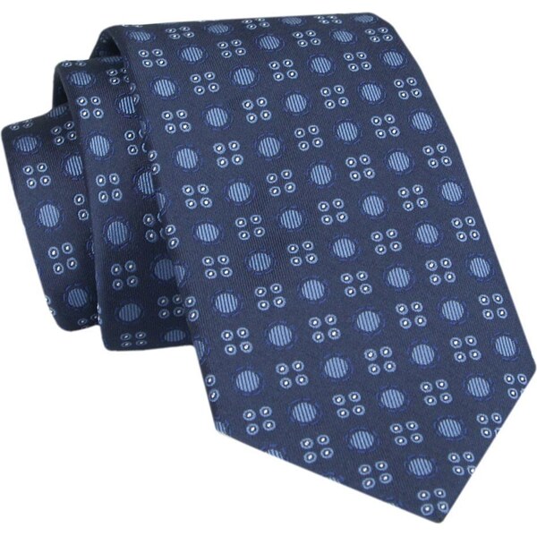 Štýlová tmavomodrá vzorovaná kravata 63423021