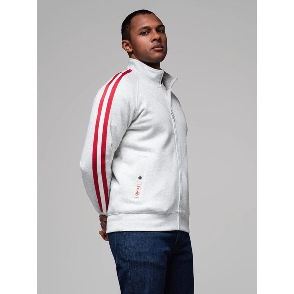 Ombre Clothing Zaujímavá šedá bomber mikina V1 SSZP-0219 63406048