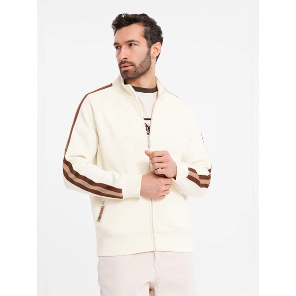 Ombre Clothing Zaujímavá krémová bomber mikina V3 SSZP-0219 63406049