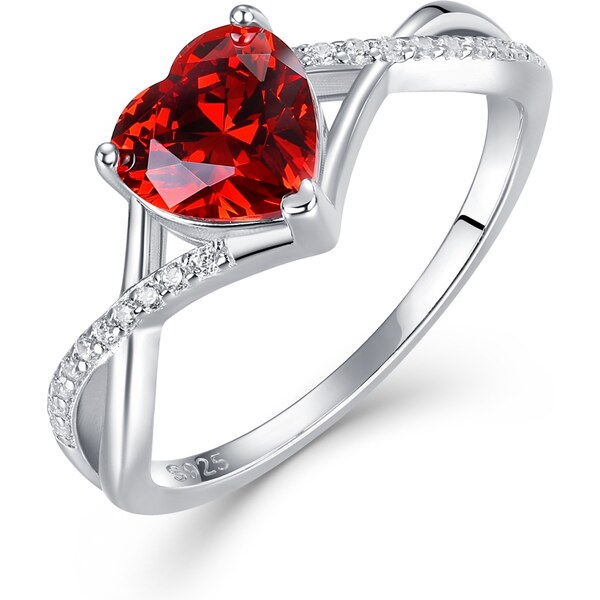 Olivie Stříbrný prsten SRDCE RED 9521 65048843