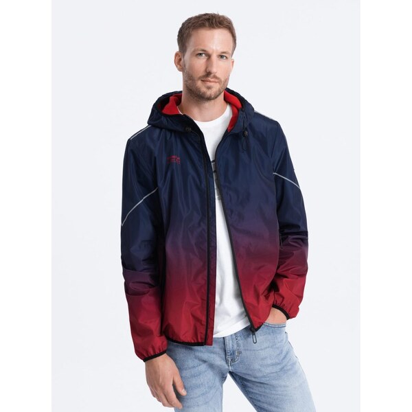Ombre Clothing Športová prechodná bunda s reflexnými prvkami modrá v3 63411685
