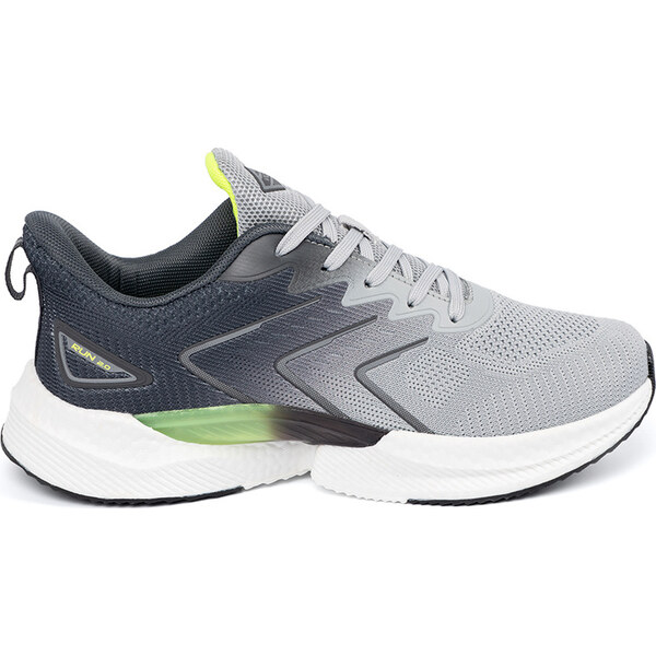 BASIC Šedé športové tenisky so zelenými prvkami VOP24N40-3G/GR 63412081