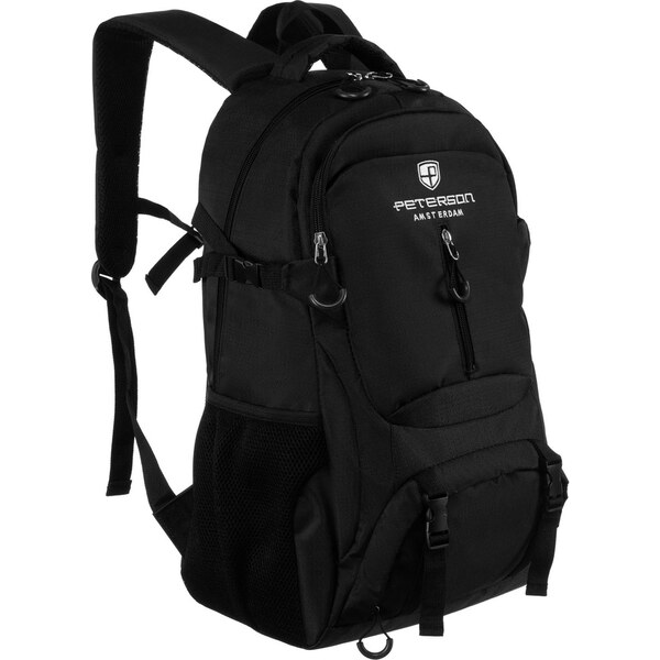 Priestranný turistický ruksak z polyesteru v čiernej farbe - Peterson 63412932