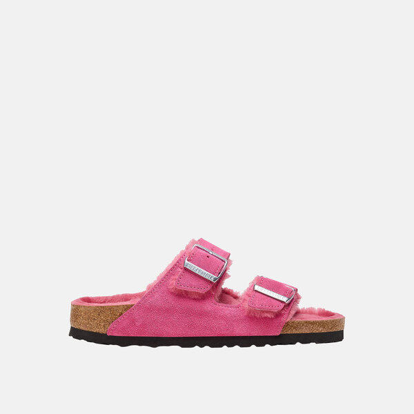 Birkenstock Ružové Regular šľapky Arizona Suede Shearling 65279088