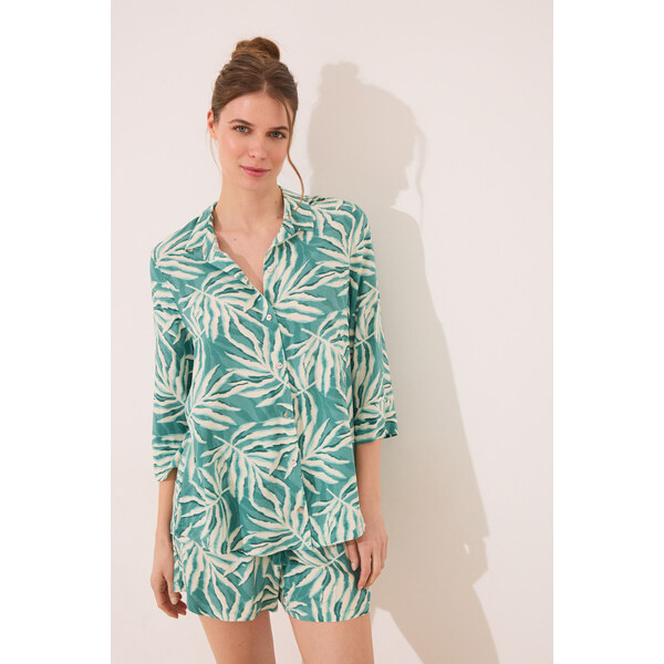 womensecret Set košele a šortiek s motívom listov 63423184