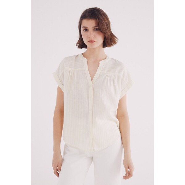 SPRINGFIELD Ľanová blúzka s V výstrihom 63423170